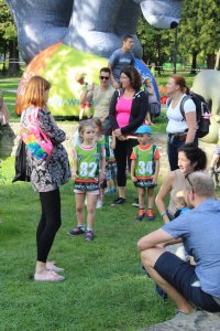 Przed biegiem na mecie biegu